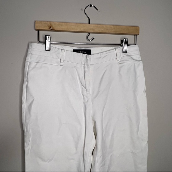 Le Chateau white cropped ankle pants cotton spandex stretch size 3/4 - Picture 10 of 11